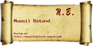 Mussil Botond névjegykártya